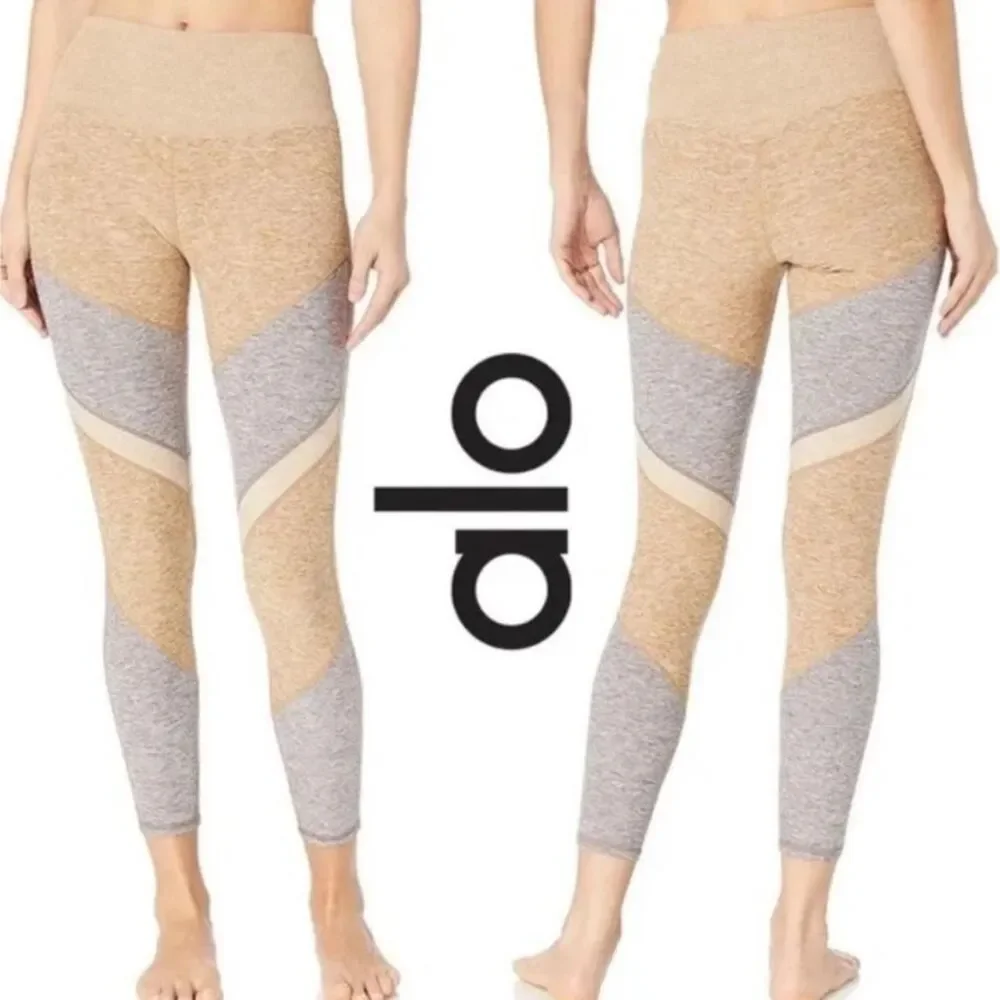 Alo Yoga Alosoft Sheila Colorblock Leggings XS High Waist Yoga Pilates